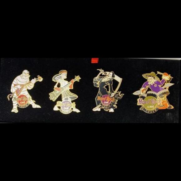 RARE Hard Rock Cafe TOKYO 2000 HALLOWEEN ~ Monsters Band Limited Edition Pin Set - Picture 2 of 9